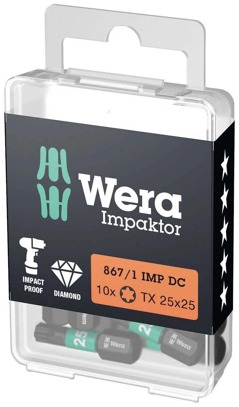 Wera 867/1 IMP DC TORXÂ® DIY Impaktor Bits TX25 x 25mm 10 stk.
