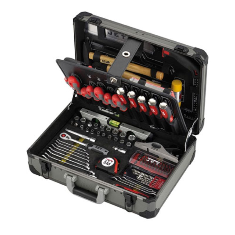 JET Aluminium Værktøjskasse 118 stk. 1/4″ + 1/2″