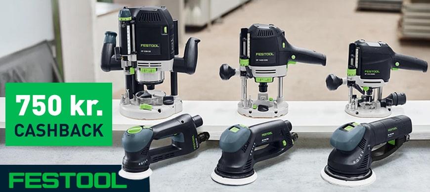 Festool Cashback på Rotex og Overfræsere