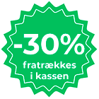 -30% fratrækkes i kassen